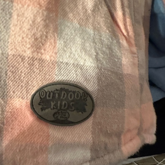 Kids Plaid Jean Jacket - Pink and Gray - Picture 4 of 7